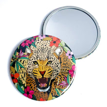 Load image into Gallery viewer, Bean and Bemble Wild Cat Jungle Leopard Pocket Mirror with Cotton Pouch