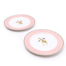 Load image into Gallery viewer, Set of 2 Giraffe Pink Side Plates In Gift Box