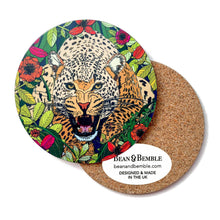 Load image into Gallery viewer, Set of 4 Wild Animal Leopard and Tiger Print Pink Coasters