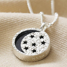 Load image into Gallery viewer, Silver Moon & Semi Precious stone Pendant Necklace