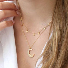Load image into Gallery viewer, Gold Double Layer Stars And Moon Necklace
