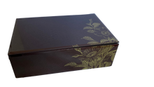 Load image into Gallery viewer, Luxe Fleur Burgundy Red and Gold Glass Jewellery Box