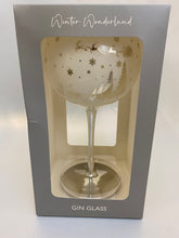 Load image into Gallery viewer, Silver and White Winter Wonderland Gin Glass