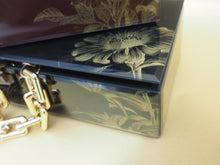 Load image into Gallery viewer, Luxe Fleur Black and Gold Glass Jewellery Box
