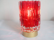 Load image into Gallery viewer, Deep Pink Battery Operated Glass Table Lamp