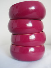 Load image into Gallery viewer, Sorbet Raspberry Colour Spun Bamboo Set of 4 Bowls