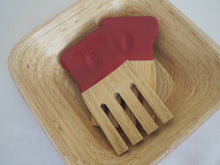 Load image into Gallery viewer, Sorbet Raspberry Colour Spun Bamboo Salad Forks - Set of Two