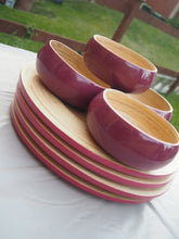 Load image into Gallery viewer, Sorbet Raspberry Colour Spun Bamboo Set of 4 Bowls