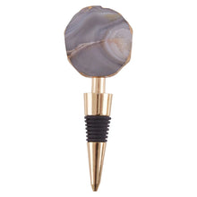 Load image into Gallery viewer, Agate stone and gold colour bottle opener and stopper set