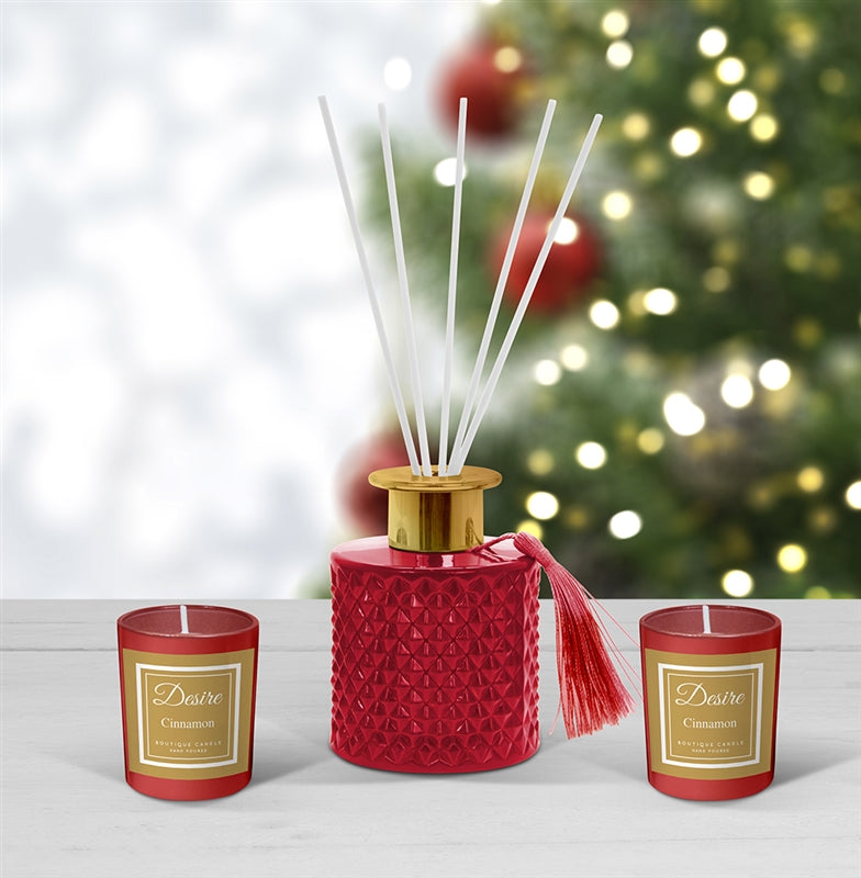 Cinnamon Spice Candle Diffuser Set 100ml Honey Bee Home