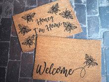 Load image into Gallery viewer, Honey I'm Home Bee Doormat