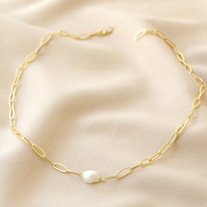 Gold Chain and Pearl Wrap Around Bracelet/Necklace