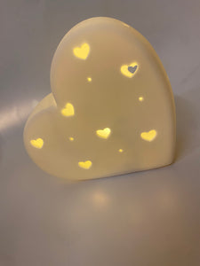 Ceramic LED light-up heart - 13cm