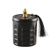 Load image into Gallery viewer, Vanilla Candle in Black Metal Jar with Tassel