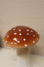 Load image into Gallery viewer, Brown Ceramic Toadstool Ornament - 13cm
