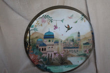 Load image into Gallery viewer, Blossom Temple Decorative Metal Tray - Green | Golden Bloom Collection