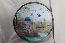Load image into Gallery viewer, Blossom Temple Decorative Metal Tray - Green | Golden Bloom Collection