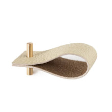 Load image into Gallery viewer, Set of 4 Cream Genuine Leather and Brass Napkin Rings