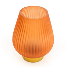 Load image into Gallery viewer, Orange Frosted Glass LED Battery Operated Lamp - 18.5cm