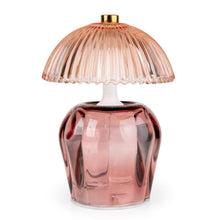 Load image into Gallery viewer, Blush Pink Glass Battery Operated Table Lamp | Golden Bloom Collection
