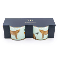 Load image into Gallery viewer, Set of 2 Leopard and Mint Green Mugs with Gold Handles in Gift Box