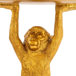 Gold Effect Monkey Side Table - 52.5cm