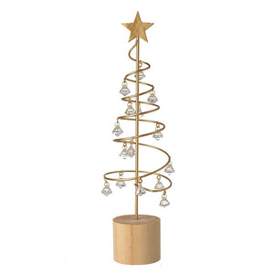 Gold Twirl Tree with Gems and Star Topper - 37cm
