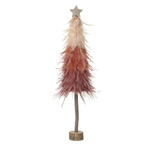 Pink Ombre Feather Tree with Gold Star - 72cm