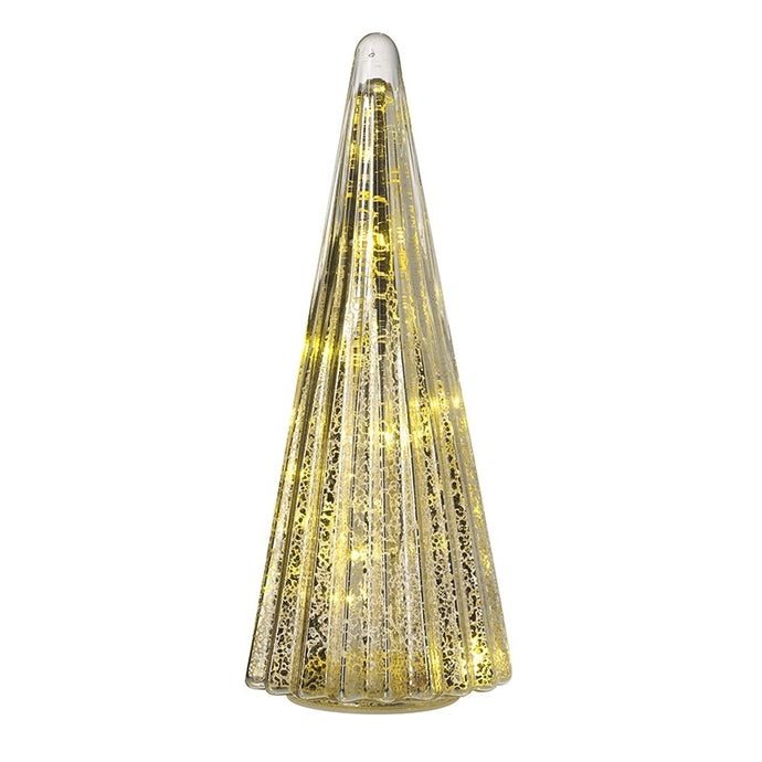 Large LED Light Glass Cone - Battery Operated - 31.5cm