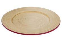 Load image into Gallery viewer, Sorbet Raspberry Colour Spun Bamboo - Set of Two Large Plates - 35cm