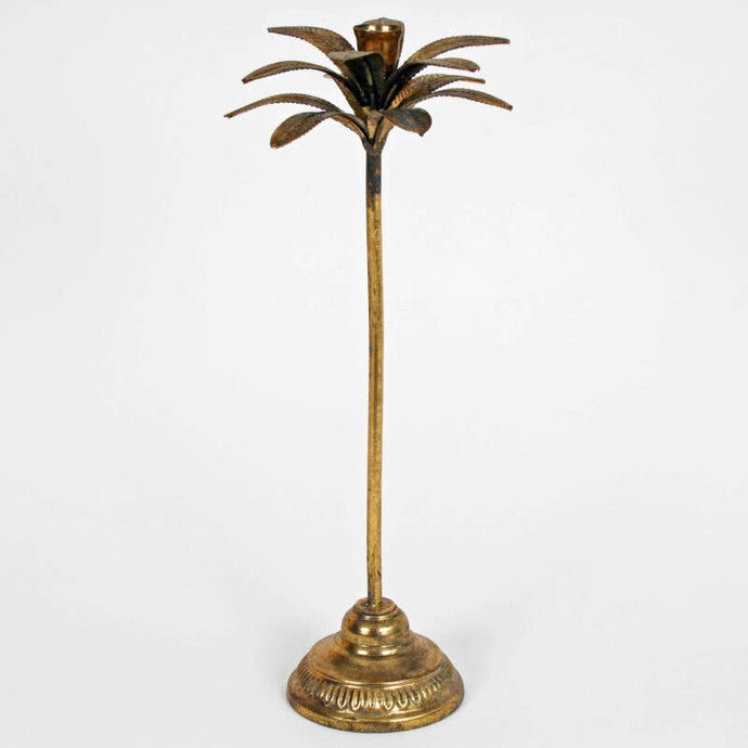 Gold Colour Palm Tree Candlestick - 45cm tall