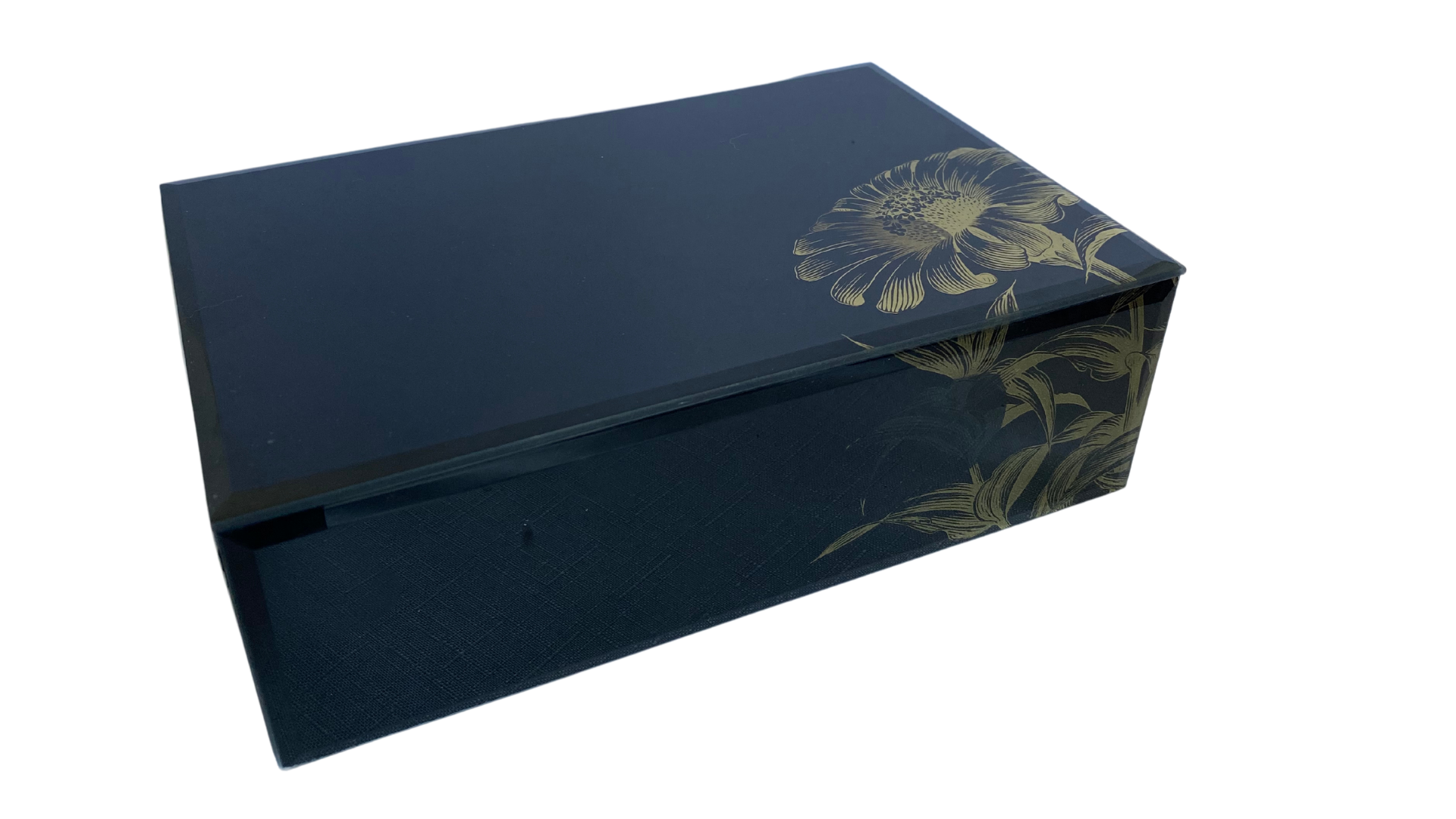 Black glass jewellery outlet box