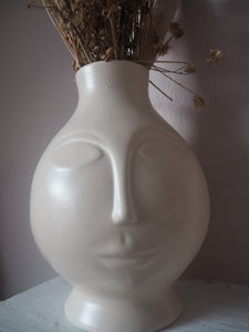 Cream Face Vase - 16cm