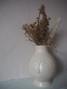 Cream Face Vase - 16cm
