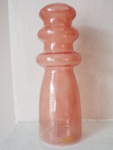 Bubblegum Pink Curvy Glass Vase, 20cm