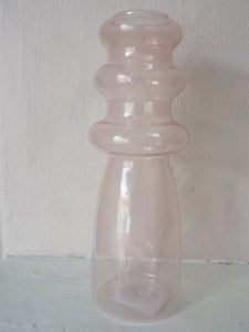Pale Pink Curvy Glass Vase, 20cm