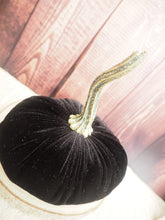 Load image into Gallery viewer, Black Velvet Handmade Pumpkin -  13cm