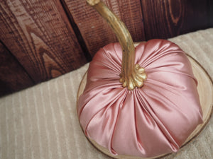 Pink Satin Handmade Pumpkin - 13cm
