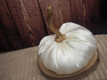 Load image into Gallery viewer, White Satin Handmade Pumpkin - 13cm