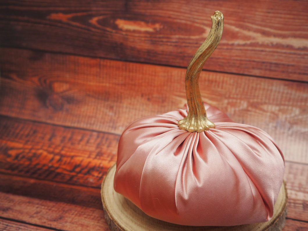 Pink Satin Handmade Pumpkin - 13cm