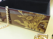 Load image into Gallery viewer, Luxe Fleur Burgundy Red and Gold Glass Jewellery Box