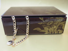 Load image into Gallery viewer, Luxe Fleur Burgundy Red and Gold Glass Jewellery Box