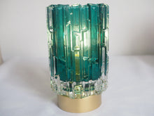 Load image into Gallery viewer, Teal Battery Operated Glass Table Lamp