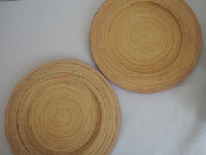 Sorbet Raspberry Colour Spun Bamboo - Set of Two Large Plates - 35cm