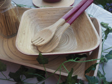 Load image into Gallery viewer, Sorbet Raspberry Colour Spun Bamboo Salad Bowl - 25cm