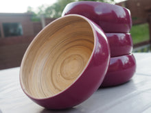 Load image into Gallery viewer, Sorbet Raspberry Colour Spun Bamboo Set of 4 Bowls