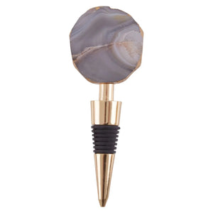 Agate stone and gold colour bottle opener and stopper set