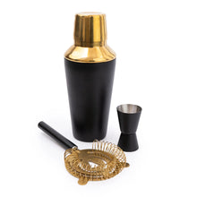 Load image into Gallery viewer, Black and Gold Cocktail Making Set