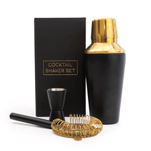 Load image into Gallery viewer, Black and Gold Cocktail Making Set