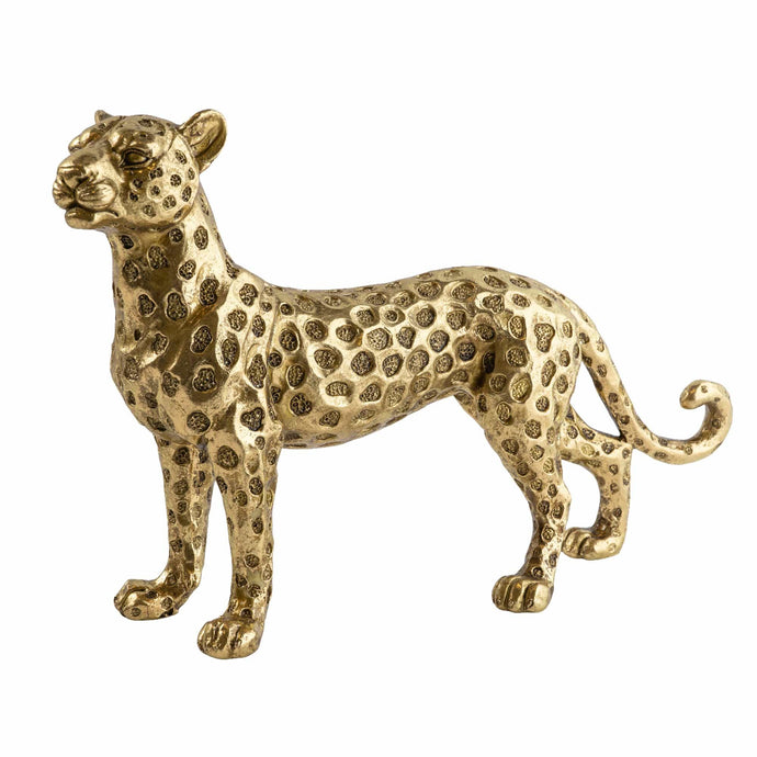Gold Leopard Standing Ornament - 21cm